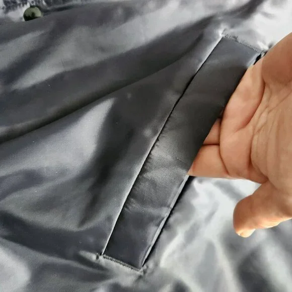 Vintage 90s Black Satin Bomber Jacket Moto Goldwing Graphic NAME Cardinal XL - Picture 10 of 13